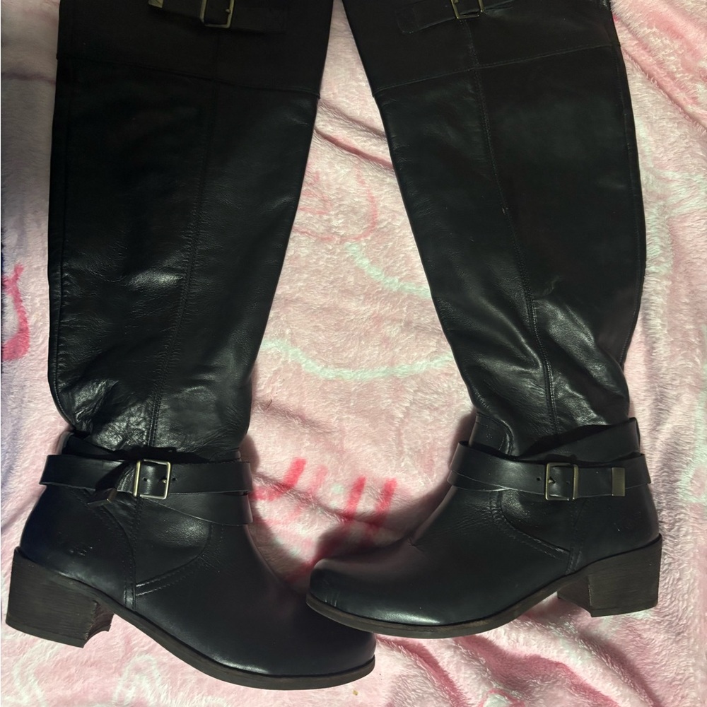 UGG Black Over the Knee Boots Sleek Suede Design